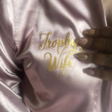 Trophy Wife Satin Robe Deep Rose Pink  (PRE-ORDERS WILL BE SHIPPED JAN 18TH)