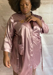 Trophy Wife Satin Robe Deep Rose Pink  (PRE-ORDERS WILL BE SHIPPED JAN 18TH)