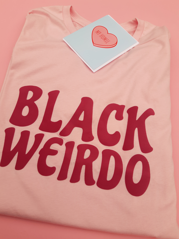 Black Weirdo Crew T-Shirt (PINK)