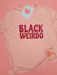 Black Weirdo Crew T-Shirt (PINK)